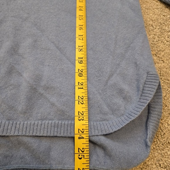 Sundance 100% Cashmere Ribbed Sweater Blue Tunic Len Petite XL PXL Luxe Luxury - Picture 10 of 10